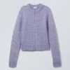 Slim Knitted Zip Cardigan – Lilac