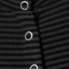 Slim Long-Sleeved Buttoned Cardigan – Striped Dark Grey
