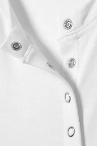 Slim Long-Sleeved Buttoned Cardigan – White