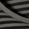Slim Long-Sleeved Cotton Top – Black & Grey Stripes