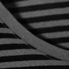 Slim Long-Sleeved Cotton Top – Black & Grey Stripes