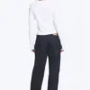 Slim Long-Sleeved Cotton Top – White