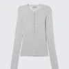 Slim Long-Sleeved Henley Top – Grey Melange