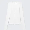 Slim Long-Sleeved Henley Top – White