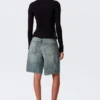 Slim Long-Sleeved Press Stud Top – Black
