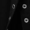 Slim Long-Sleeved Press Stud Top – Black