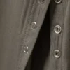 Slim Long-Sleeved Press Stud Top – Dusty Grey