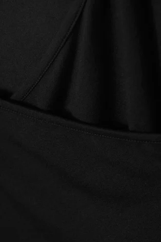 Slim Long-Sleeved Wrap Top – Black