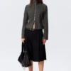 Slim Long-Sleeved Zip Shirt – Dark Grey
