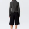 Slim Long-Sleeved Zip Shirt – Dark Grey
