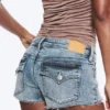 Slim Low Rise Denim Hotpants – Fresh Blue – Light Blue