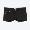 Slim Low Rise Denim Hotpants – Ink Black – Black