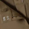 Slim Low Waist Flared Suit Trousers – Khaki Green