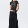 Slim Printed V-Neck T-Shirt – Black – Sci-Fi Print
