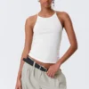 Slim Racerback Tank Top – Off-White