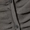 Slim Ruched Button-Front Cardigan – Dark Grey