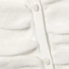 Slim Ruched Button-Front Cardigan – Off-White
