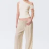 Slim Ruched Off-Shoulder Top – Off-White