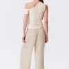 Slim Ruched Off-Shoulder Top – Off-White
