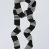 Slim Scarf – Black & Grey Stripes