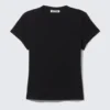 Slim Short-Sleeved Cotton T-Shirt – Black