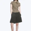 Slim Short-Sleeved Cotton T-Shirt – Dark & Light Mole Stripes
