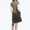 Slim Short-Sleeved Cotton T-Shirt – Dark & Light Mole Stripes