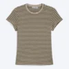 Slim Short-Sleeved Cotton T-Shirt – Dark & Light Mole Stripes
