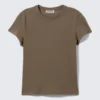 Slim Short-Sleeved Cotton T-Shirt – Dark Mole