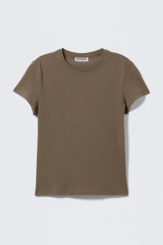 Slim Short-Sleeved Cotton T-Shirt – Dark Mole