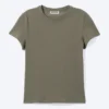 Slim Short-Sleeved Cotton T-Shirt – Dusty Khaki Green