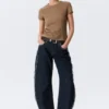 Slim Short-Sleeved Cotton T-Shirt – Washed Dark Beige