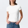 Slim Short-Sleeved Cotton T-Shirt – White