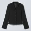 Slim Single-Breasted Blazer – Black