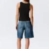Slim Square Neck Ribbed Tank Top – Black