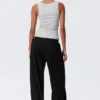 Slim Square Neck Ribbed Tank Top – Grey Melange
