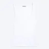 Slim Square Neck Ribbed Tank Top – White