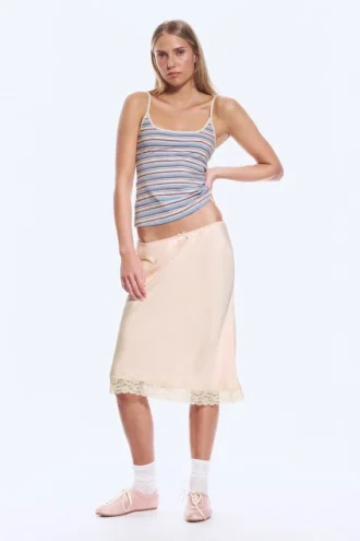 Slim Strap Tank Top – Blue/Pink Multistripe