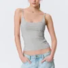 Slim Strap Tank Top – Grey Melange