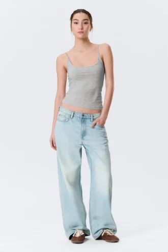 Slim Strap Tank Top – Grey Melange