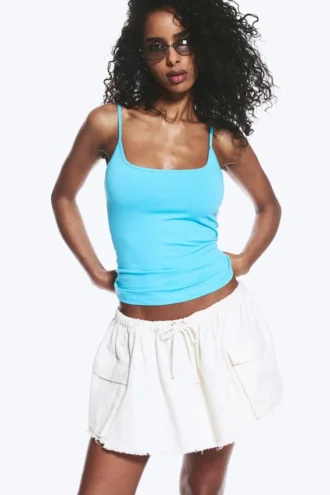 Slim Strap Tank Top – Turquoise