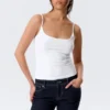 Slim Strap Tank Top – White