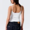 Slim Strap Tank Top – White