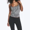 Slim Strap Tank Top – White & Black Stripes