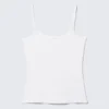 Slim Strappy Tank Top – White