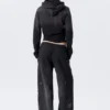Slim Studded Graphic Zip Hoodie – Washed Studded Black