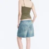 Slim V-Neck Cotton Singlet – Dusty Khaki Green