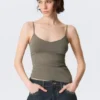 Slim V-Neck Cotton Singlet – Grey