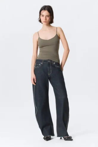 Slim V-Neck Cotton Singlet – Grey