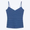 Slim V-Neck Cotton Singlet – Striped Blue/Black